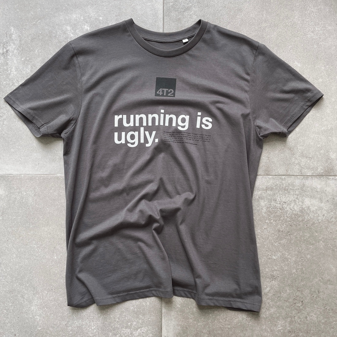tee, running is ugly, anthracite.